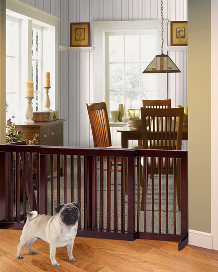 Adjustable Freestanding Pet Gate Step Over Fence - Giantex
