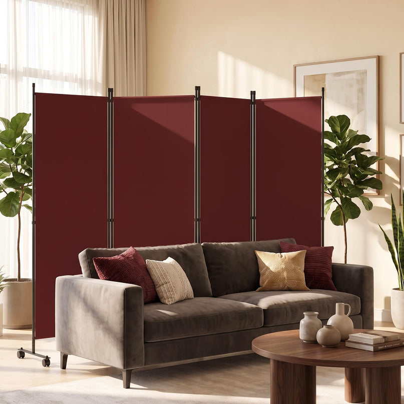 Giantex 4 Panel Folding Room Divider with Wheels