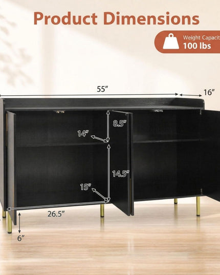 Giantex 55" Buffet Cabinet with 4 Doors