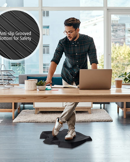 Giantex Anti Fatigue Mat, Not-Flat Standing Mat w/ Foot Massage Points Diverse Terrain & Beveled Edges