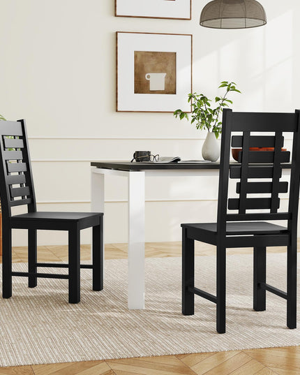 Giantex Wooden Dining Chairs Set of 2/4 with High & Tilted Backrest