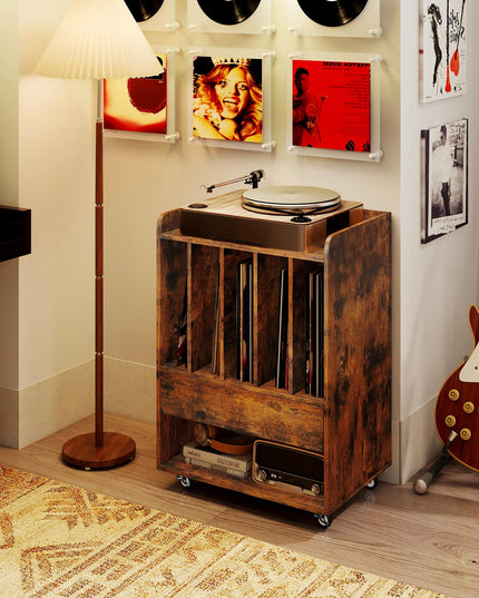 Giantex Record Player Stand Rolling Turntable Stand