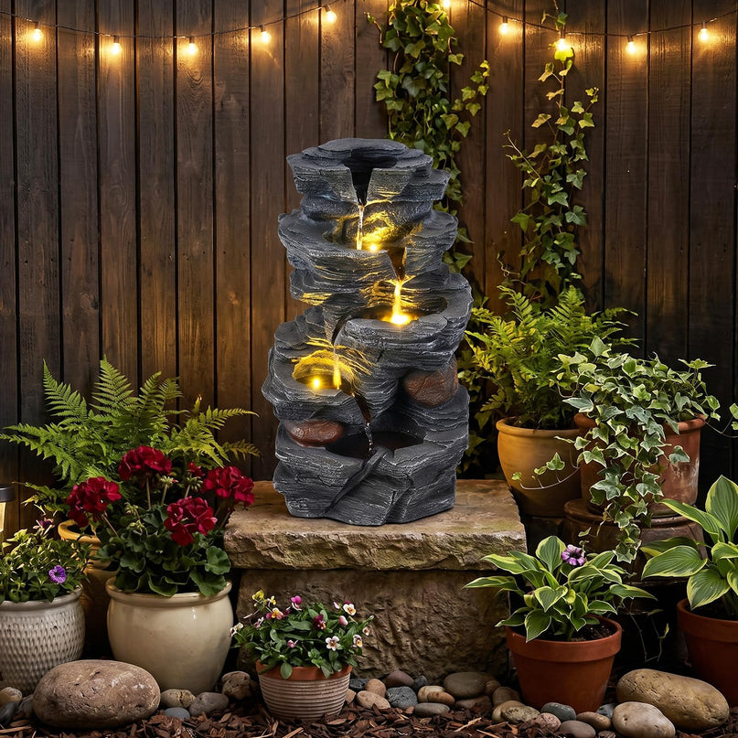 Giantex 5-Tier Water Fountain Outdoor