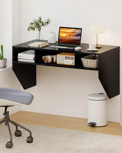 Bureau informatique mural Giantex avec 3 compartiments de rangement
