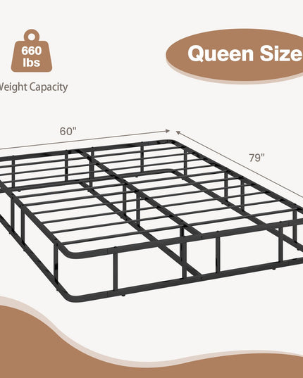 Giantex 10 Inch Bed Frame Queen Size, Metal Platform Queen Bed Frame, Heavy Duty Steel Slat Support