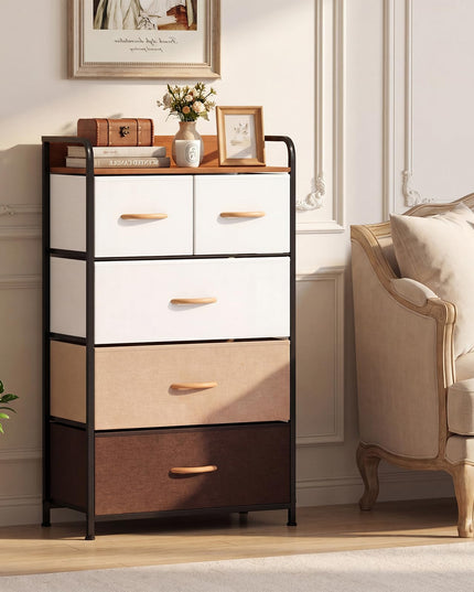 Giantex 5-Drawer Fabric Dresser for Nursery
