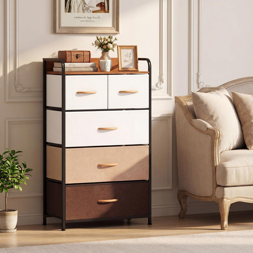 Giantex 5-Drawer Fabric Dresser for Nursery