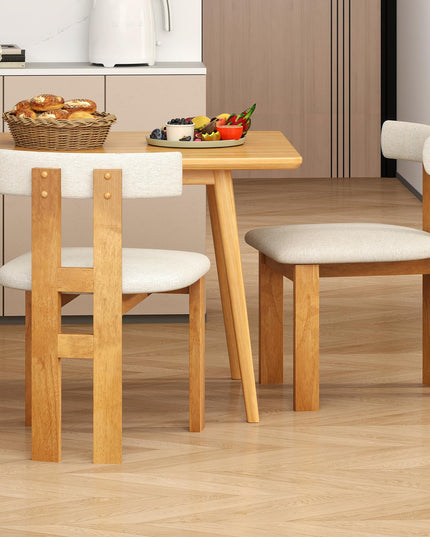 Giantex Modern Upholstered Accent Side Chairs with Curved Backrest