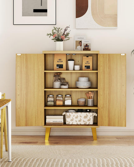 Giantex Sideboard Buffet Cabinet with Double Doors & Removable Shelves