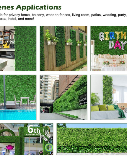 Giantex 12PCS 20x20inch Artificial Boxwood Panels Garden Privacy Fence Screen