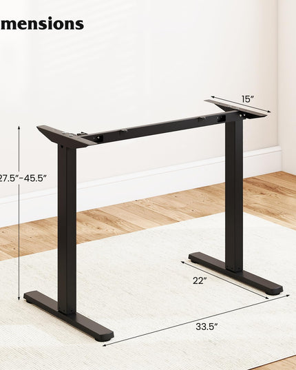 Pieds de bureau réglables électriques Giantex pour plateau de 100 à 120 cm