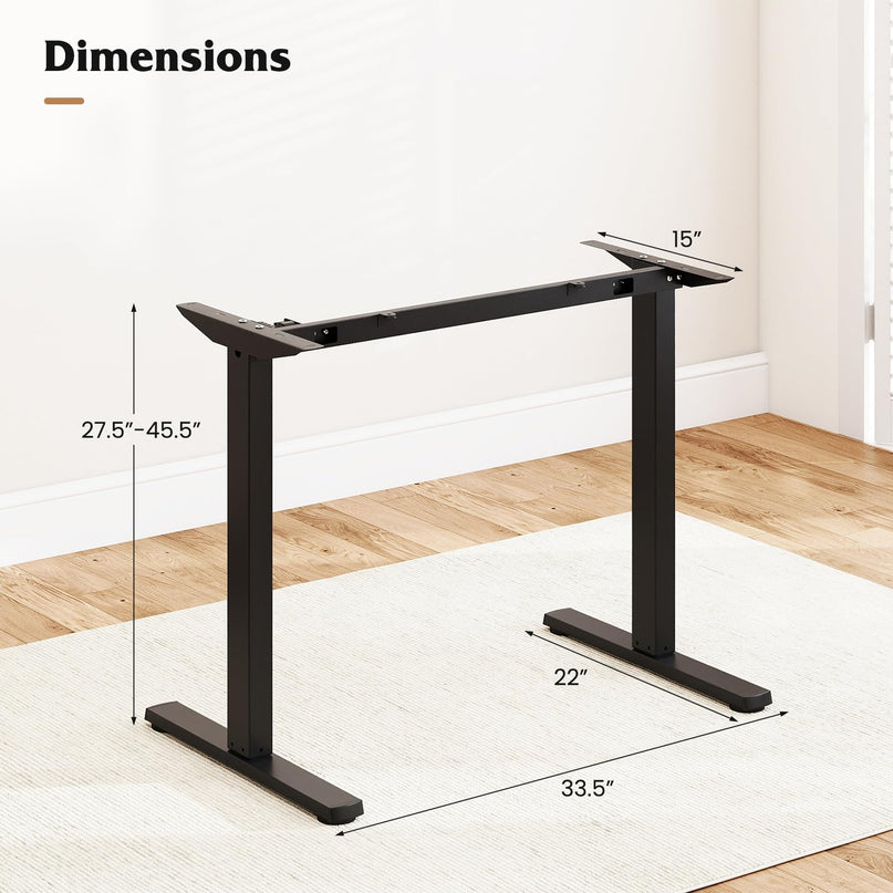 Pieds de bureau réglables électriques Giantex pour plateau de 100 à 120 cm