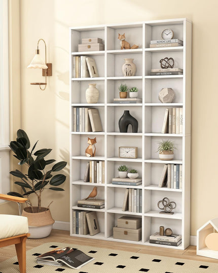 Giantex 70" Tall White Bookshelf with 24 Open Cube & 18 Adjustable Display Storage Shelves