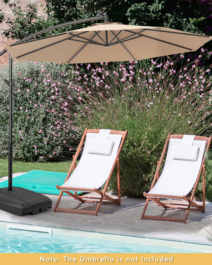 Giantex Offset Patio Umbrella Base - 198 lbs Fillable Cantilever Umbrella Stand with Wheels