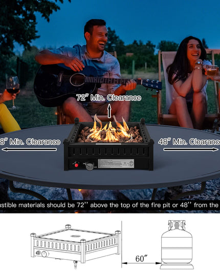 Giantex Outdoor Tabletop Fire Pit - 16.5 Inch Propane Fire Pit