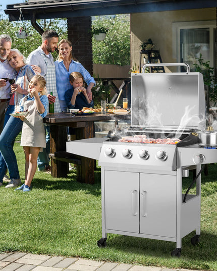 Giantex Propane Gas Grill with 4 Main Burners and Side Burner, total 50,000 BTU