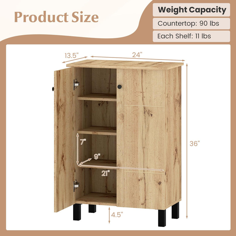 Giantex 4 Tier Narrow Shoe Rack Cabinet with Removable Shelves