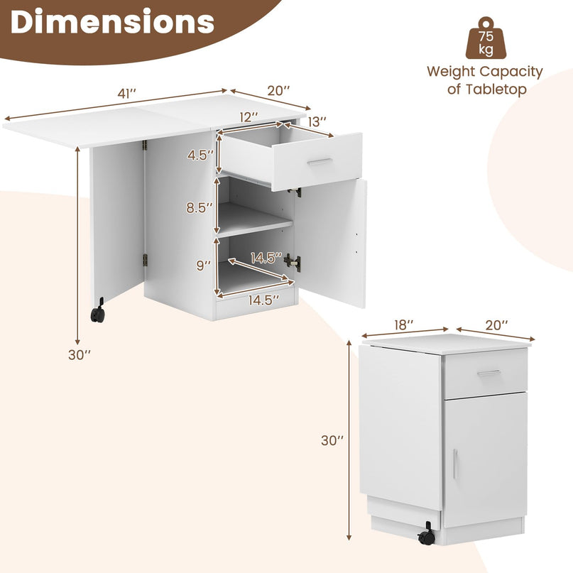 Giantex Folding Computer Desk with Drawer for Small Spaces