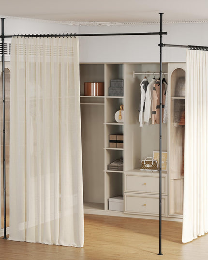 Giantex Room No Drill Divider Curtain Rod | Adjustable 4-10 ft Height & 28-142 in Width