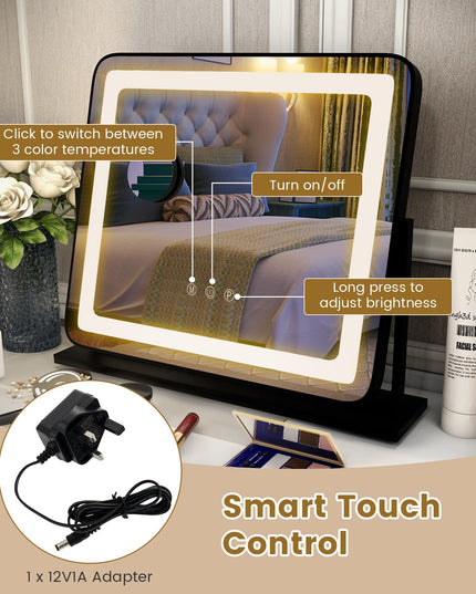CHARMAID Vanity Mirror with Lights - 22 inch LED Lighted Makeup Mirror with 3 Color Lighting Modes