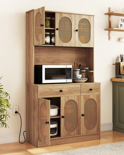 Buffet de Cuisine Giantex 180 cm, Armoire de Rangement Bohème