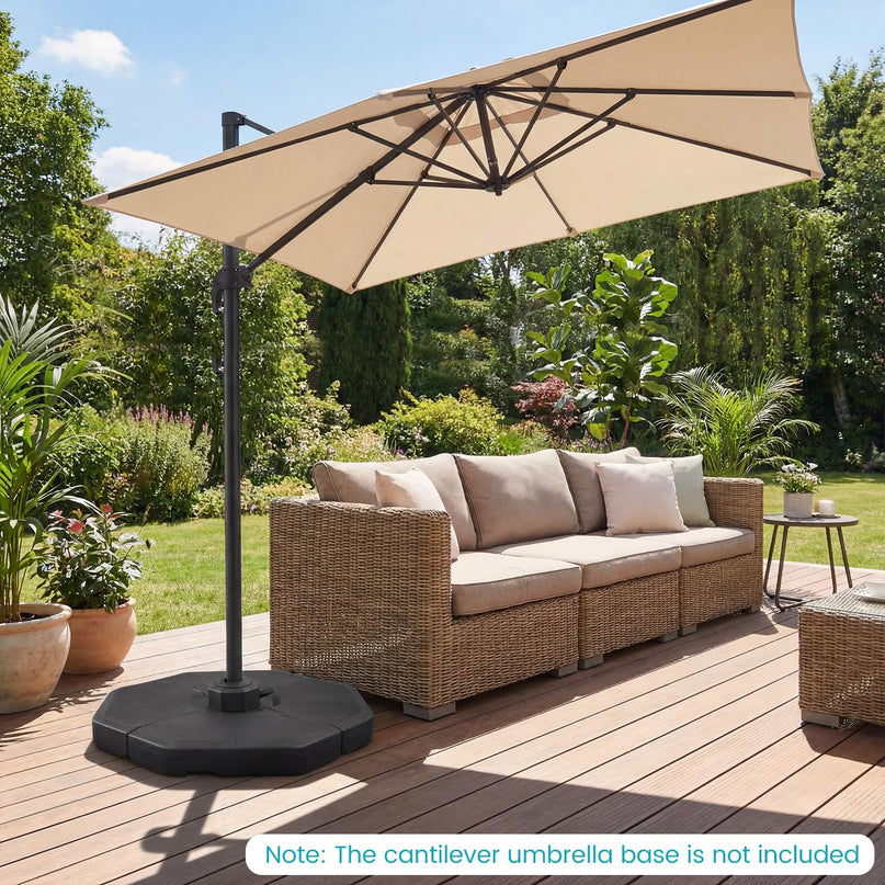 Giantex 4-Piece Fillable Offset Patio Umbrella Base 420 lbs