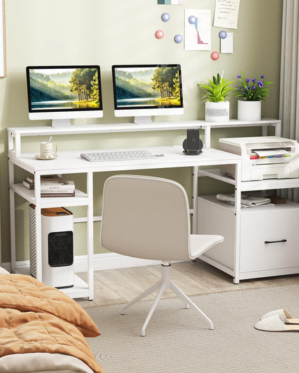 Giantex 66 Inch Home Office Workstation with Charging Station