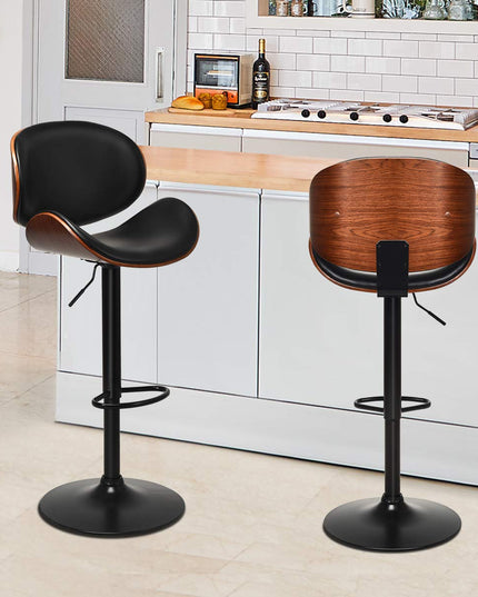 Giantex Bar Stools Set of 2, Adjustable Swivel Barstools with Back