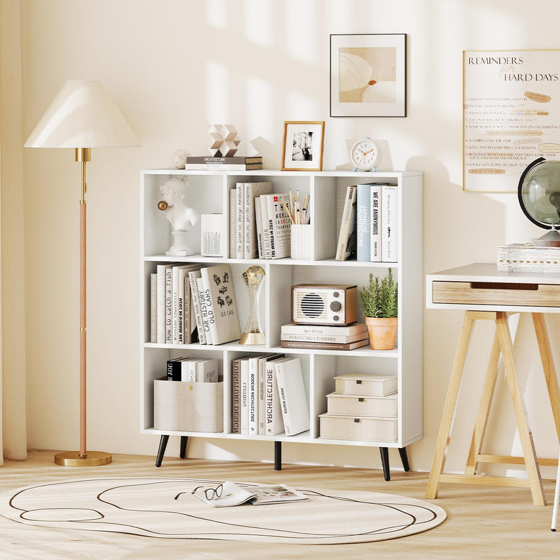 Giantex 8-Cube Bookcase 3-Tier Modern Bookshelf (39.5" x 9.5" x 42")