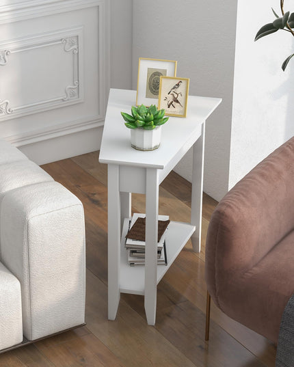 Triangle Side Table with Storage Shelf - Giantex