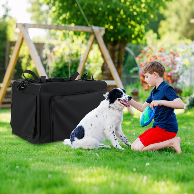 Giantex Portable Dog Crate for Travel Expandable Soft-Sided Pet Carrier with Mesh Windows