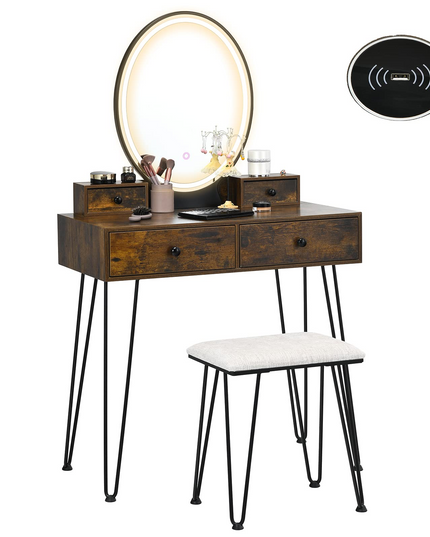 CHARMAID Vanity Set with Lighted Mirror - Giantex