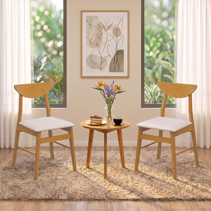 GIANTEX Upholstered Dining Chairs Set of 2/4 w/ Comfortable Upholstered Seat