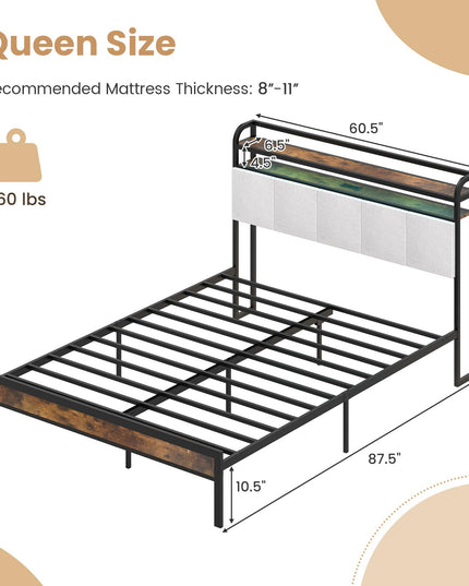 Giantex Bed Frame with Storage Headboard