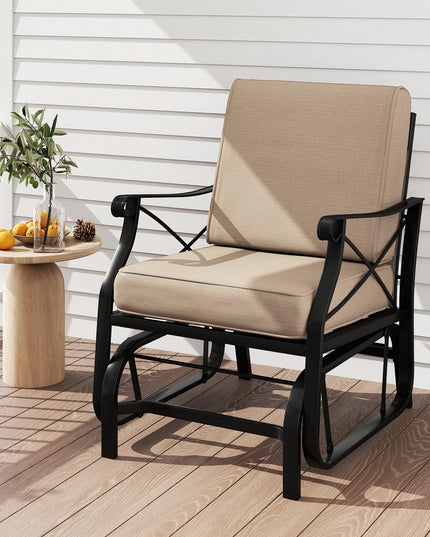 Chaise planeur d'extérieur Giantex avec coussins d'assise et de dossier épais amovibles