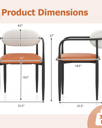 Giantex Modern Dining Chairs Set of 2/4 with Padded Seat