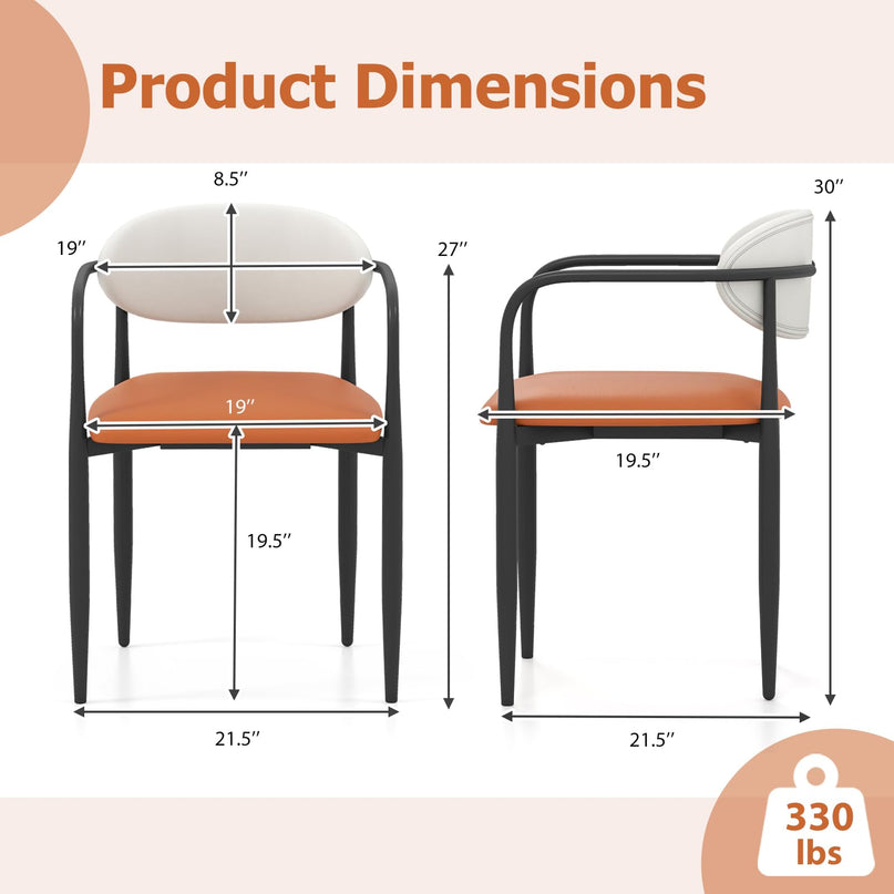 Giantex Modern Dining Chairs Set of 2/4 with Padded Seat