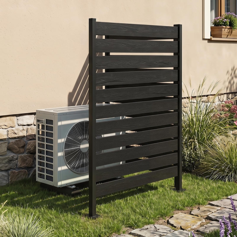 Giantex 37"W x 61"H Outdoor Privacy Fence Screen with Ground Stakes & Base Feet (1/2)