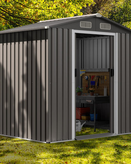 Giantex Outdoor Storage Shed 6 x 4 FT, Double Sliding Door