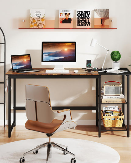 Giantex 59 Inch Computer Desk with Charging Station Study Writing Desk