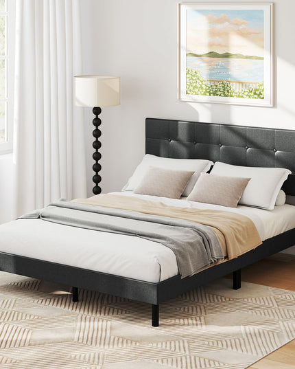 Giantex Queen Bed Frame with Button Tufted Headboard