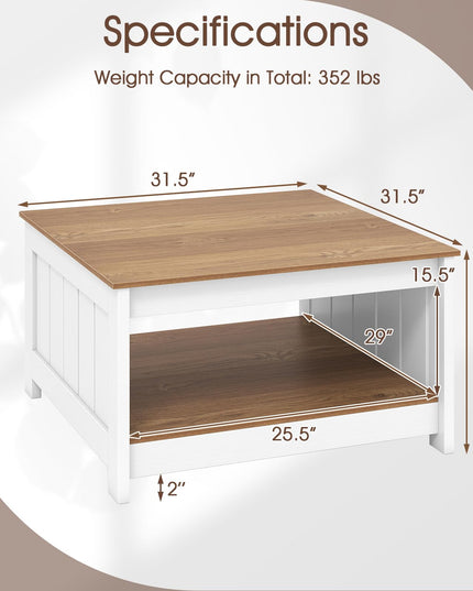 Giantex Farmhouse Coffee Table