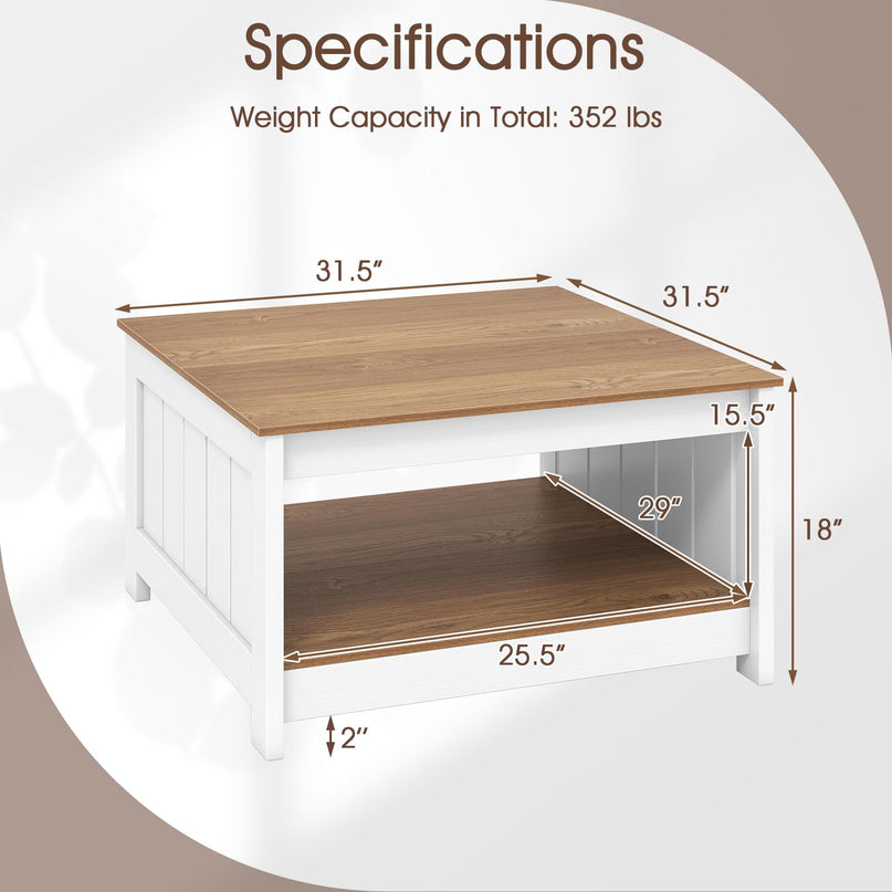 Giantex Farmhouse Coffee Table
