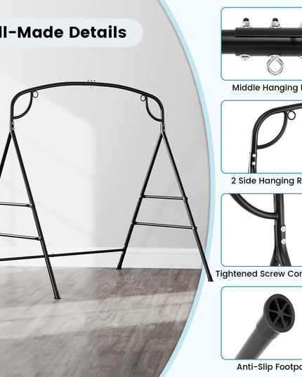 Giantex 660-Lbs Metal Hammock Stand - Heavy Duty Porch Swing Stand w/ 4 Support Bars, Hammock Chair not Include