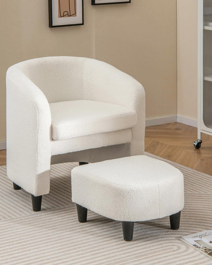 Giantex Modern Mid Century Accent Chair with Ottoman