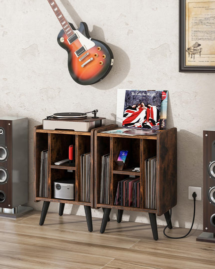 Giantex Record Player Stand, Turntable Stand with Charging Station