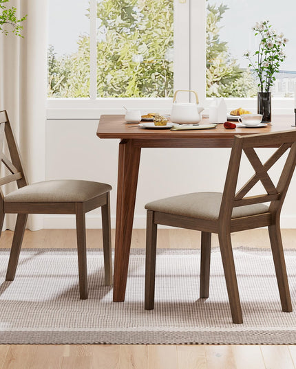 Giantex Wooden Dining Chairs Set of 2/4 with Rubber Wood Legs