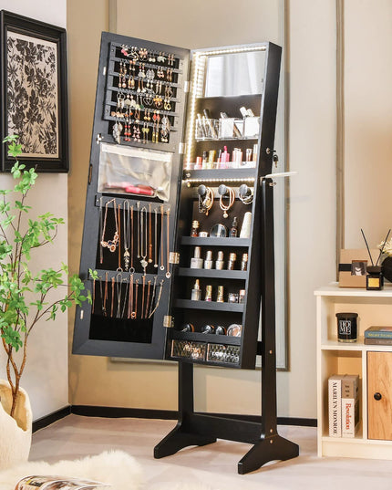 CHARMAID Jewelry Cabinet with 3-Color LED Light Strip