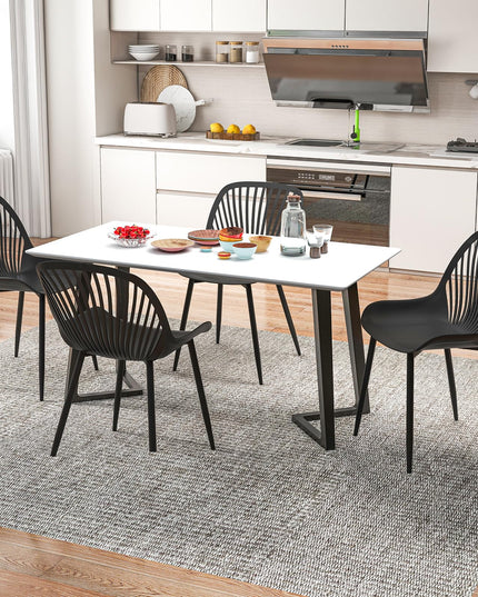 Giantex Black Dining Chairs Set of 4, Modern Kitchen Chairs w/Metal Legs