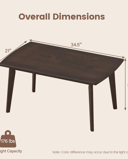 Giantex 34.5" Solid Wood Coffee Table with Tapered Legs